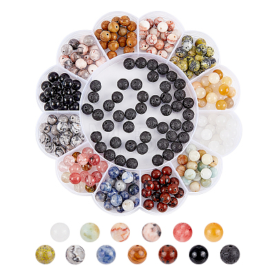 13 Styles Natural & Synthetic Mixed Gemstone Beads G-AR0004-89-1