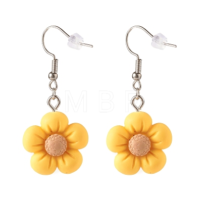 Sunflower Resin Charms Dangle Earring EJEW-JE04737-1