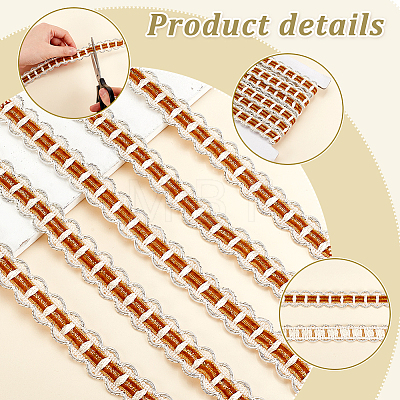 Polyester Curtain Lace Trimmer Ribbon DIY-WH0400-02B-1
