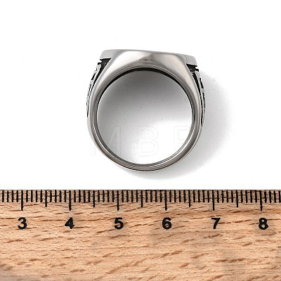 Jerusalem Cross 304 Stainless Steel Finger Rings for Men RJEW-D339-01B-AS-1
