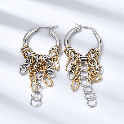304 Stainless Steel Hoop Earrings for Women EJEW-G463-03GP-1