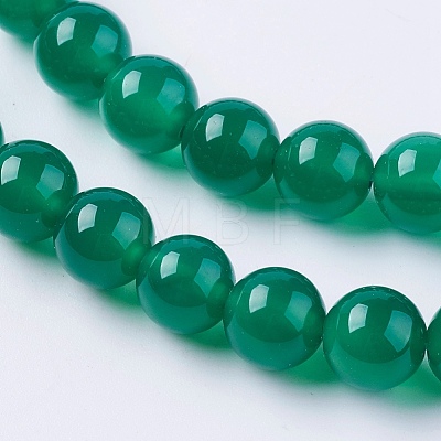 Natural Green Onyx Agate Beads Strands X-G-G583-8mm-11-1