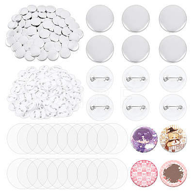 Flat Round Sublimation Blank Badge Button Parts IFIN-WH0011-79B-1