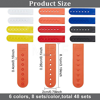 48 Sets 6 Colors PE Plastic 7 Holes Hats Replacement Fasteners Buckle FIND-BC0003-51-1