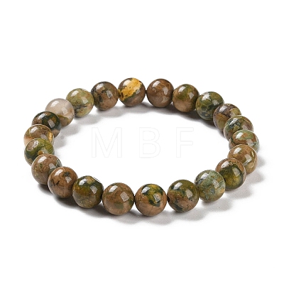 Natural Rhyolite Jasper Stretch Beaded Bracelets G-A185-01S-1