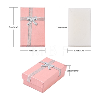 Valentines Day Wife Gifts Packages Cardboard Jewelry Set Boxes with Bowknot and Sponge Inside X1-CBOX-R013-4-1