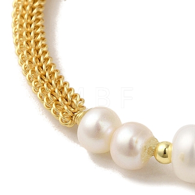 Natural Pearl Beaded Bracelet BJEW-C051-21G-1