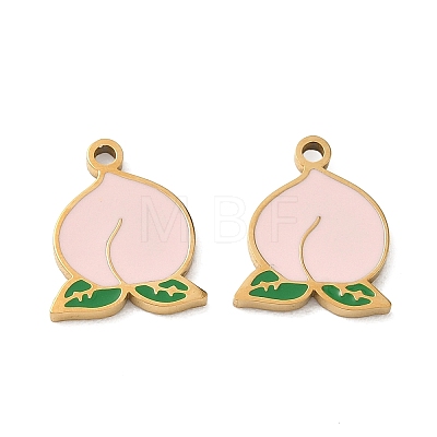 Fruit 304 Stainless Steel Enamel Pendants SA-CBA49D2-11G-13-1