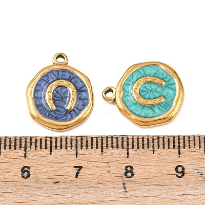 304 Stainless Steel Enamel Pendants STAS-P425-01G-09-1
