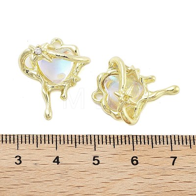 Rack Plating Alloy Glass Pendants FIND-Z054-03G-1