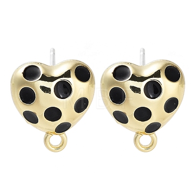 Golden Alloy Enamel Stud Earring Finding Accessories FIND-U006-08G-01-1