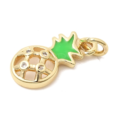 Brass Pave Clear Cubic Zirconia Pendants KK-G554-12G-1