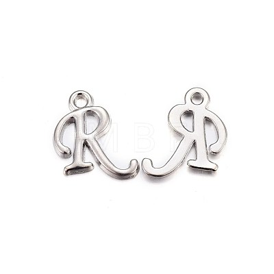 Platinum Plated Alloy Letter Pendants PALLOY-J718-01P-R-1