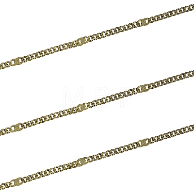 Soldered Brass Coated Iron Curb Chains CH-CJ0001-01A-AB-1