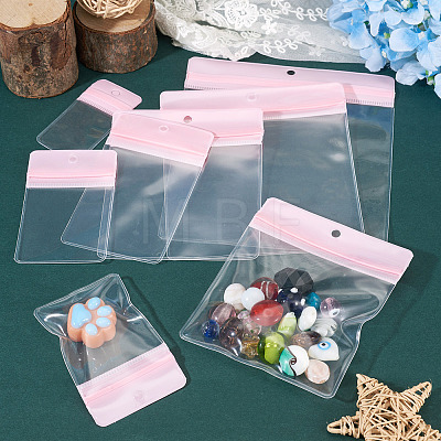 70Pcs 6 Styles Rectangle Transparence EVA Zip Top Gift Bags OPP-TA0001-25B-1