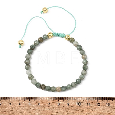 Natural Myanmar Jade/Burmese Jade Adjustable Beaded Bracelets for Women Men BJEW-JB13973-1