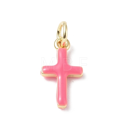 Real 18K Gold Plated Eco-Friendly Rack Plating Brass Enamel Pendants KK-F845-40G-01-1