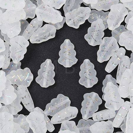 Frosted Transparent Acrylic Beads X1-OACR-P029-04B-01-1