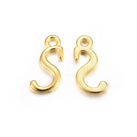 Golden Plated Alloy Letter Pendants PALLOY-J718-01G-S-1