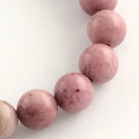 Natural Rhodonite Beads Strands G-R257-8mm-1