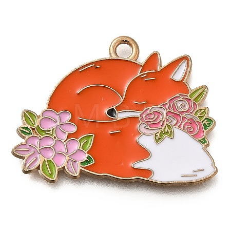 Animal Flower Alloy Enamel Pendants ENAM-Q508-01D-1