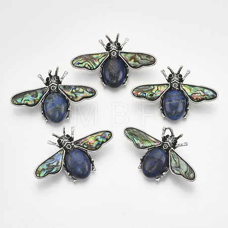 Natural Lapis Lazuli Brooches/Pendants G-S353-08D-1