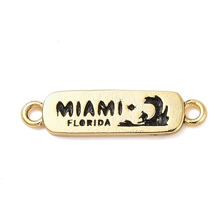 Beach Theme Rack Plating Brass Rectangle Connector Charms KK-P261-08A-G05-1