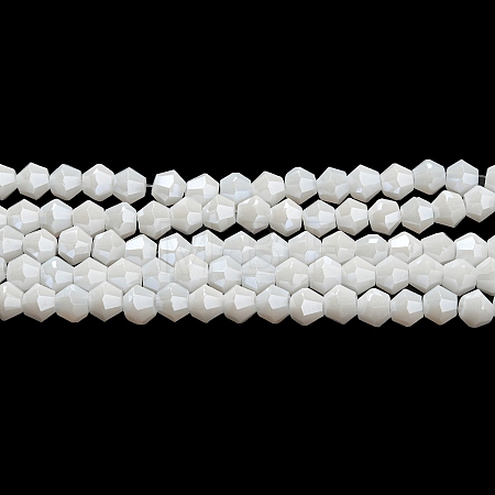 Opaque Solid Color Electroplate Glass Beads Strands EGLA-A039-P4mm-A15-1