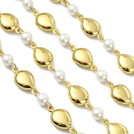 1M Handmade 304 Stainless Steel Teardrop Link Chains AJEW-JB01615-01-1