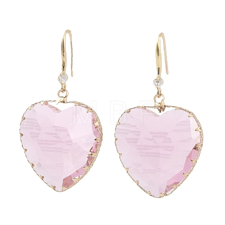 Glass Heart Dangle Earrings EJEW-Q800-19A-KCG-1