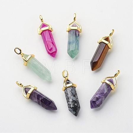 Natural Mixed Stone Pointed Pendants G-G902-A-1