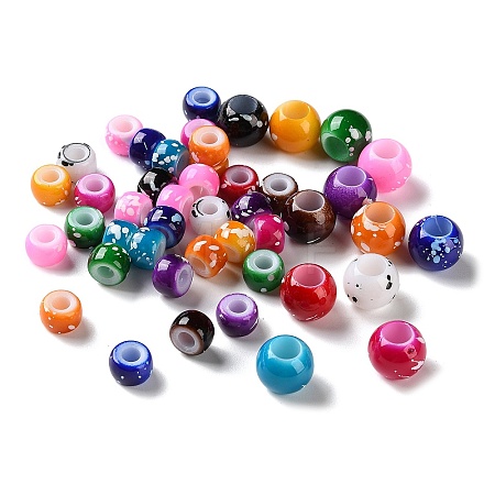 Spray Painted ABS Plastic European Beads KY-G033-01A-1