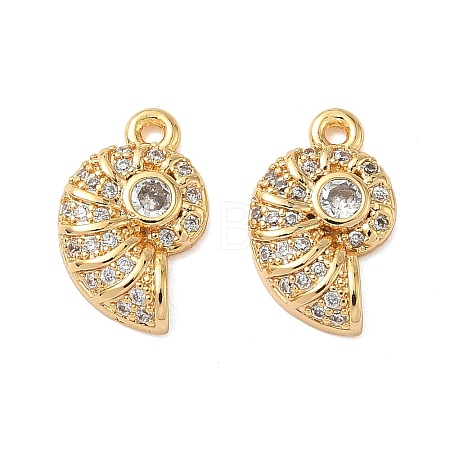 Ocean Brass Micro Pave Clear Cubic Zirconia Charms KK-B160-42G-06-1