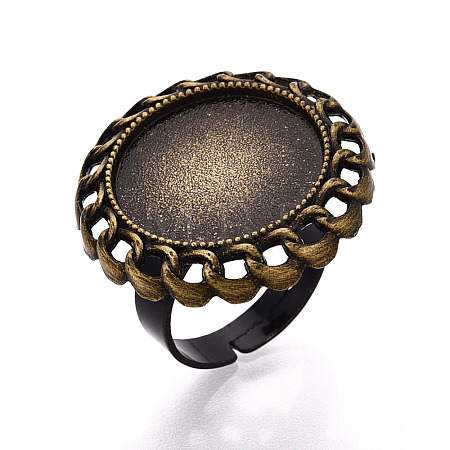 Adjustable Alloy & Iron Bezel Cup Ring Base with Rotatable Tray MAK-T012-14AB-1