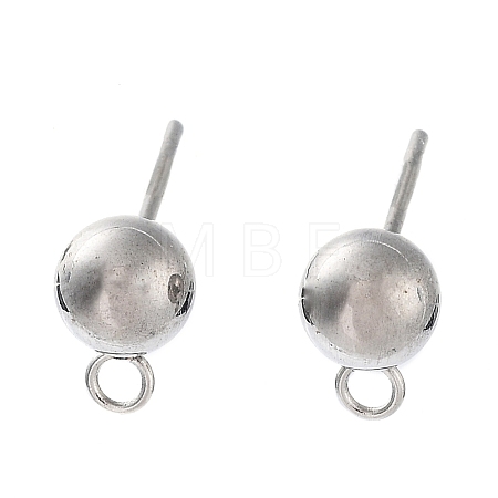 Non-Tarnish 304 Stainless Steel Ball Post Stud Earring Findings STAS-Z035-02P-D-1