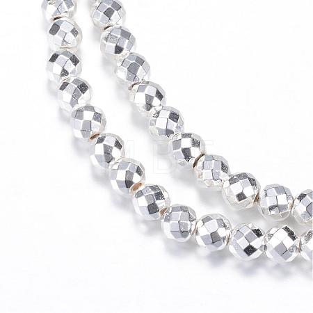 Electroplate Non-magnetic Synthetic Hematite Bead Strands G-Q465-16S-1