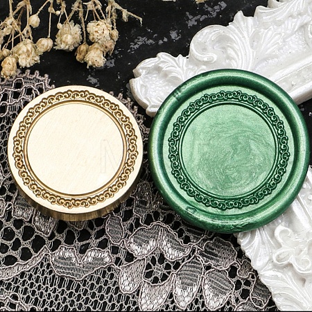 Flower Frame Brass Stamp Heads AJEW-M037-09G-06-1