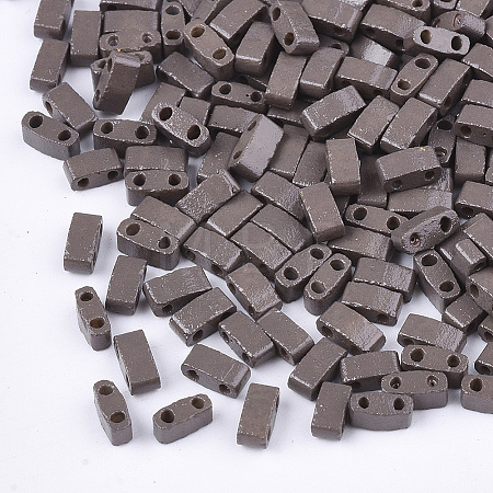 2-Hole Baking Paint Glass Seed Beads LS-SEED-S023-17B-17-1