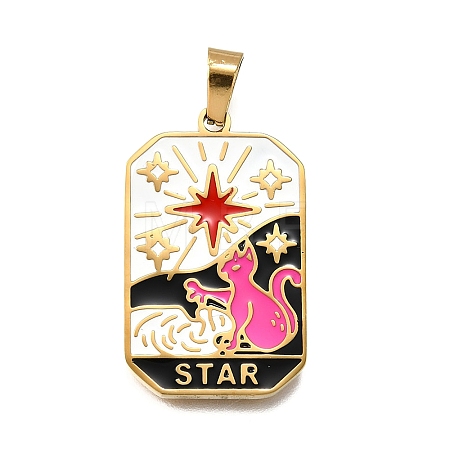 Tarot 304 Stainless Steel Enamel Pendants STAS-M119-09C-G-1
