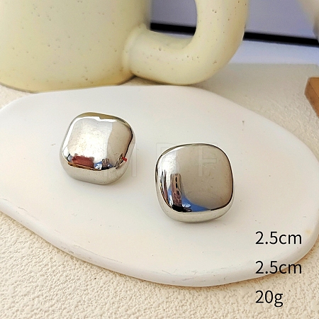 Square Alloy Stud Earrings WG64463-14-1