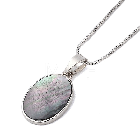 Rack Plating Natural Paua Shell Pendants Necklace NJEW-B104-01H-02P-1