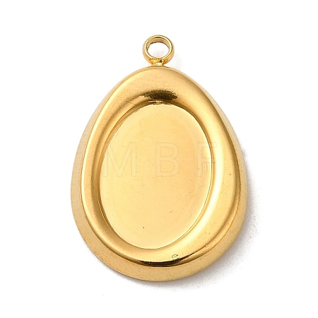 304 Stainless Steel Pendant Cabochon Settings For Enamel X-STAS-D013-01B-G-1