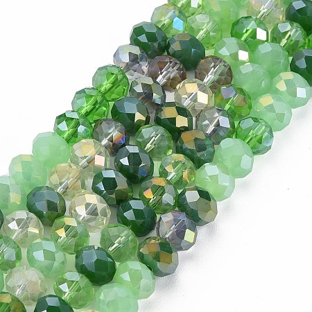 Electroplate Glass Beads Strands X-EGLA-S194-18E-1