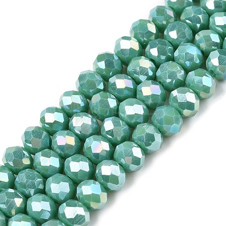 Electroplate Glass Beads Strands EGLA-A044-P6mm-B31-1