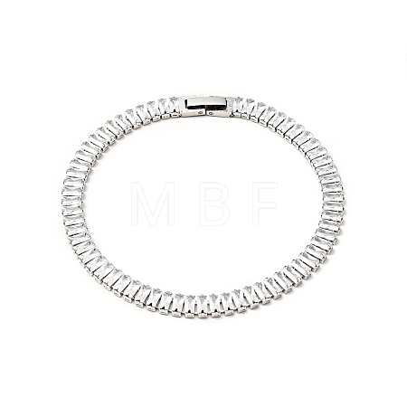 Clear Cubic Zirconia Tennis Bracelet BJEW-E009-03P-1