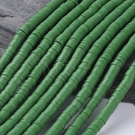 Flat Round Handmade Polymer Clay Beads CLAY-R067-8.0mm-46-1
