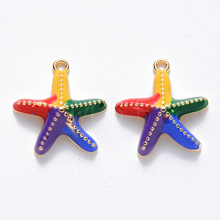 Brass Enamel Charms KK-T049-050G-01-NF-1