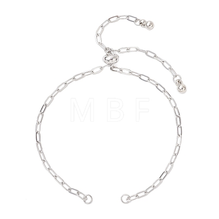 2.5MM 304 Stainless Steel Paperclip Chain Slider Bracelet Making AJEW-JB01402-1