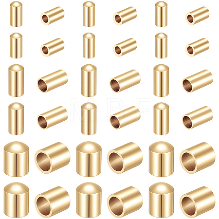 60Pcs 3 Styles Brass Cord Ends KK-CN0003-44G-1