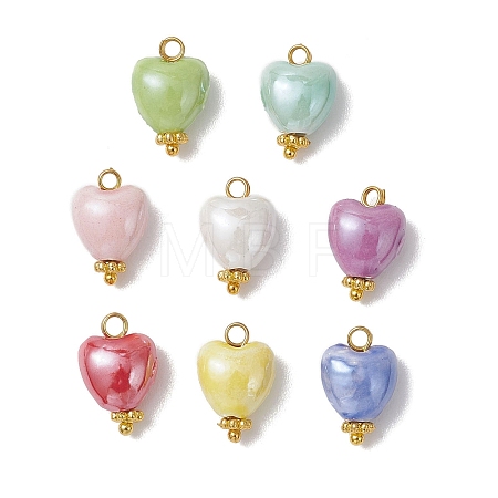 Pearlized Handmade Porcelain Pendants PALLOY-JF04799-02-1